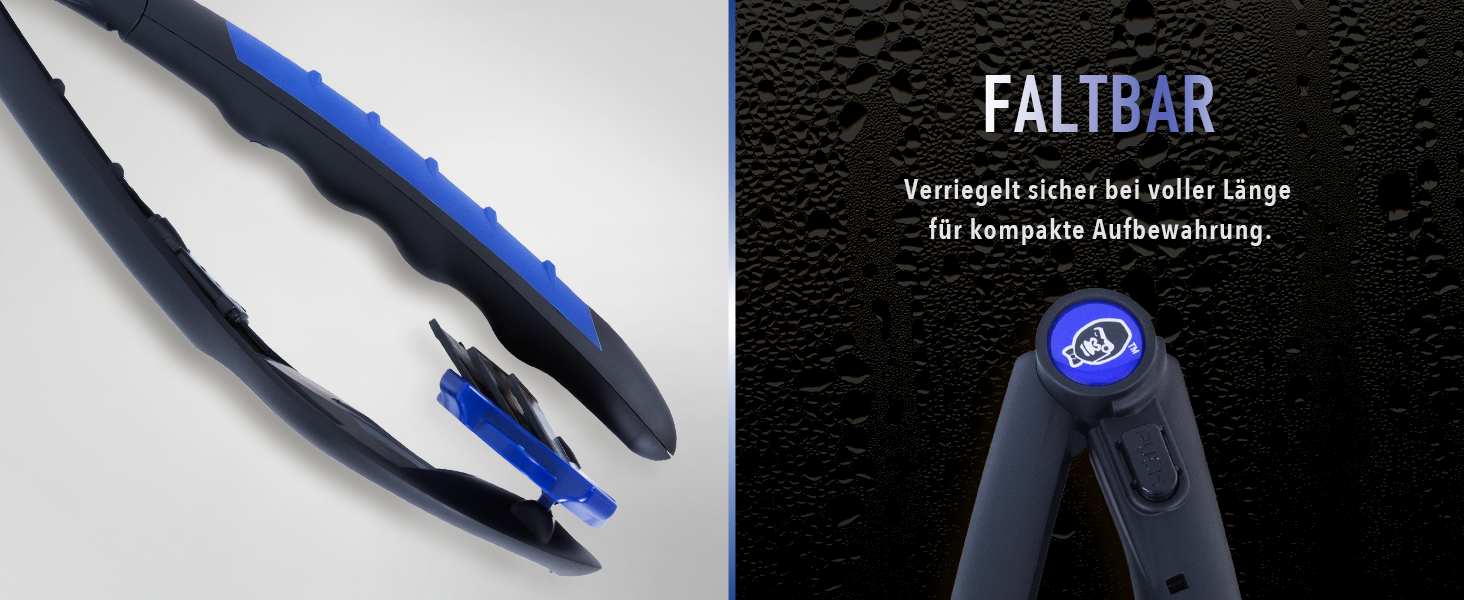 BakBlade 3.0 Stealth – Тример для спини чоловічий, подовжений ергономічний руків'я, матово-чорний