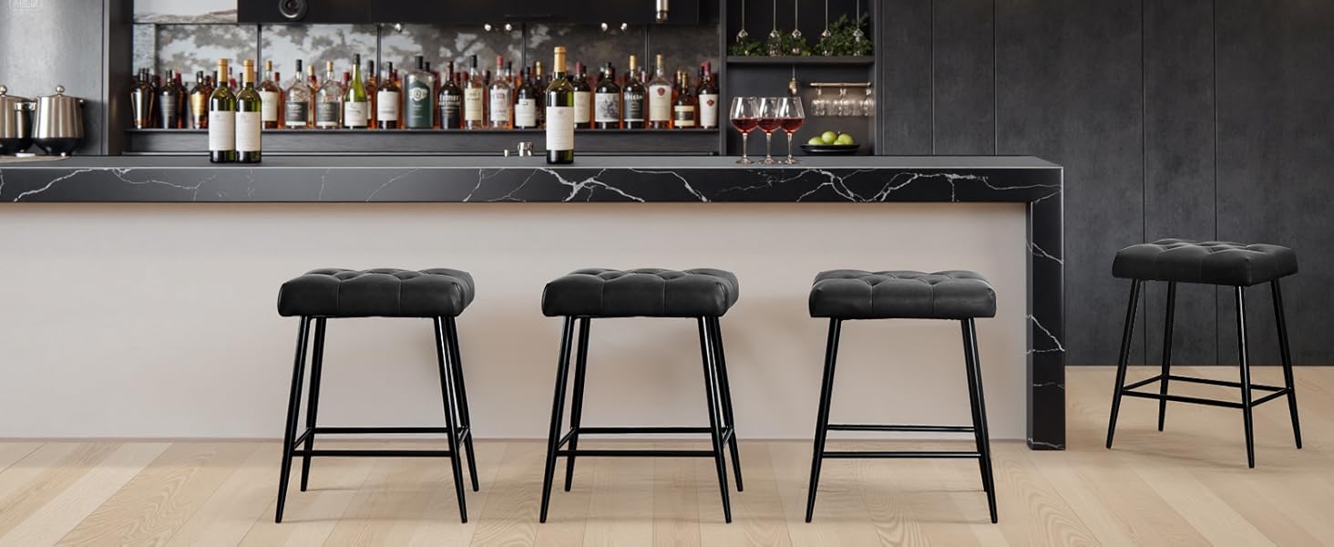 Набір з 2 барних стільців з мікрофібри, сірого кольору, з підніжкою, 62.5 см, без спинки для кухні, бістро, їдальні