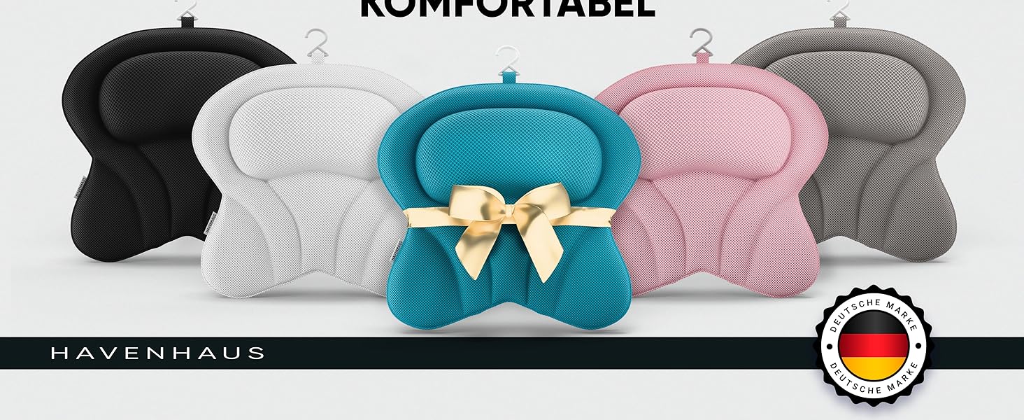 Преміум подушка для ванни XXL рожева | Додаткова підтримка для шиї та плечей | Швидковисихаюча, пральна подушка для ванни з 4 великими присосками | Подушка для ванни рожева (XX-Large, Чорний)