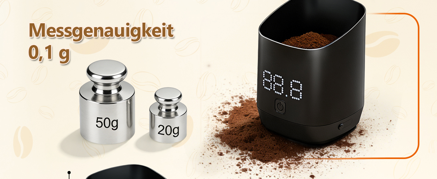 Ваги для кави Kaffeewaage 500г/0,1г, цифрові, з LED-дисплеєм, USB-C, IPX4, для еспресо, пуроверу та кавових зерен