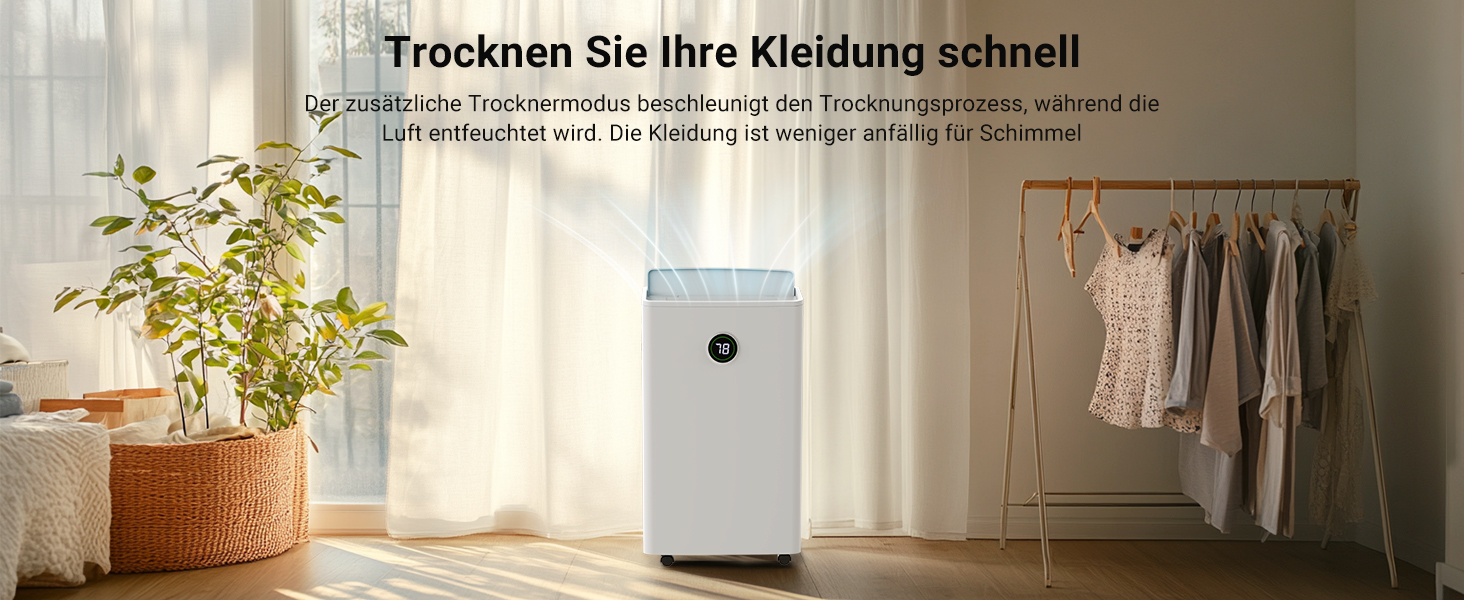 Зволожувач повітря Pasapair – автоматичний осушувач для дому до 120 м³ (20 м²) з таймером, 3 режими роботи, цифровий дисплей, шланг для відведення конденсату. Захист від вологи та плісняви.