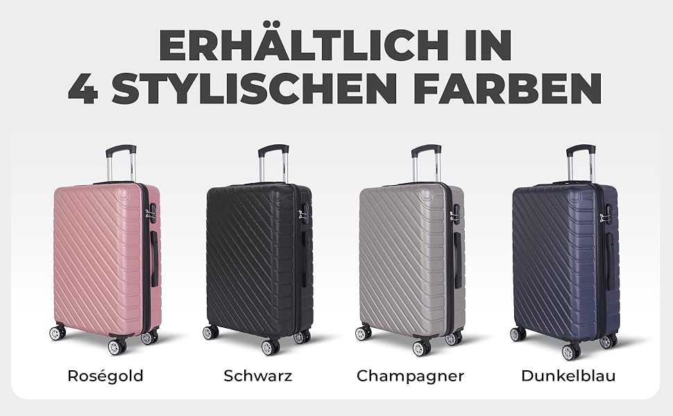 Набір валіз Onbest 3 шт. XXL – Чорний: 20', 24', 28' з ABS-пластику, з колесами, включає цифрові ваги