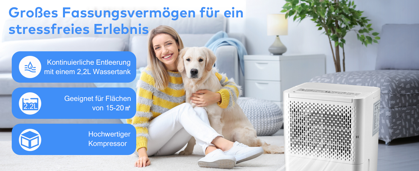 Зволожувач повітря Pasapair 12L - автоматичний осушувач для дому, 3 режими роботи, таймер, цифровий дисплей, для захисту від вологи та плісняви