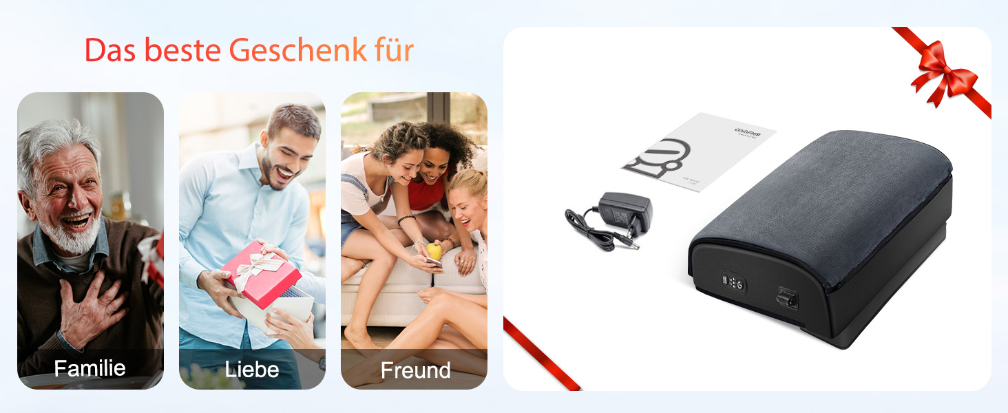 Підставка під ноги Comfier для столу, 2 режими температури (до 60°C), ергономічна підставка під ноги для офісу/дому, 2 регульовані висоти, 44x13x28 см