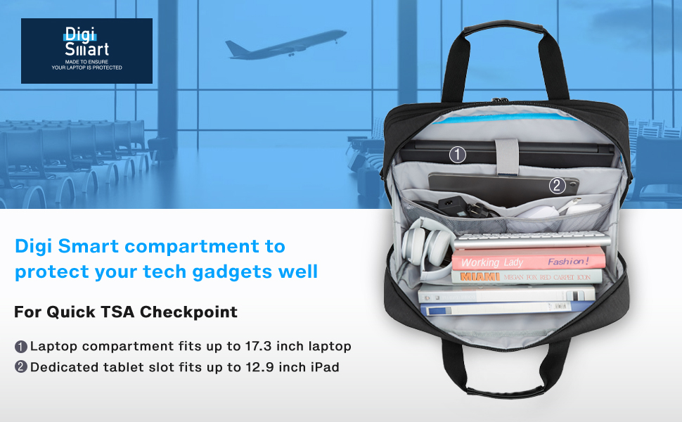 Сумка для ноутбука Bagsmart 17.3 дюймів, розширювана ділова сумка-месенджер для чоловіків та жінок, захисний чохол для бізнес-поїздок та офісу, чорна