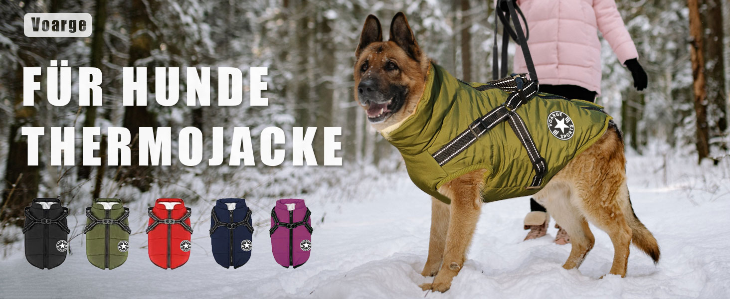 Зимовий жилет Voarge Dog Jacket з шлейкою, водонепроникний, світловідбиваючий, 3XL червоний