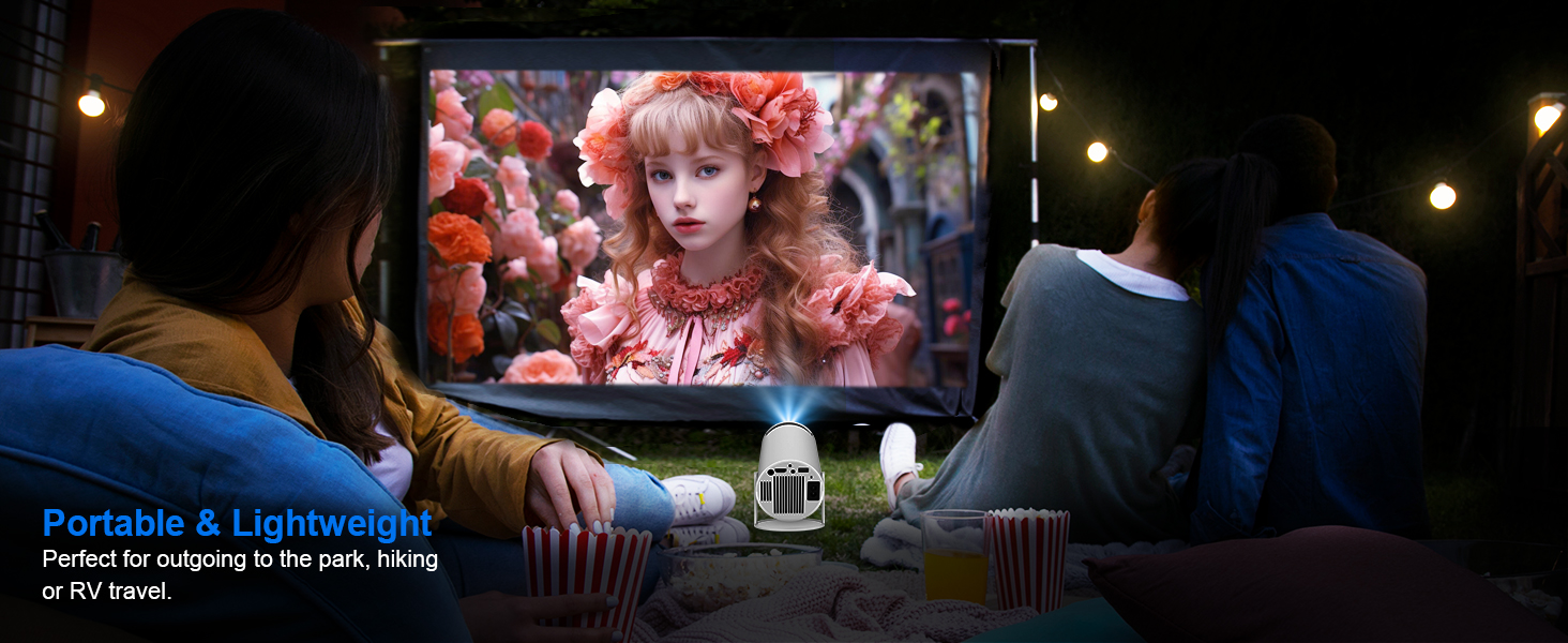 Міні-проектор Video-Beamer 4K/1080p Full HD з Wi-Fi 6, Bluetooth 5.2 та автоматичною корекцією трапеції. Підходить для Android, Netflix, PS5, HDMI, USB.