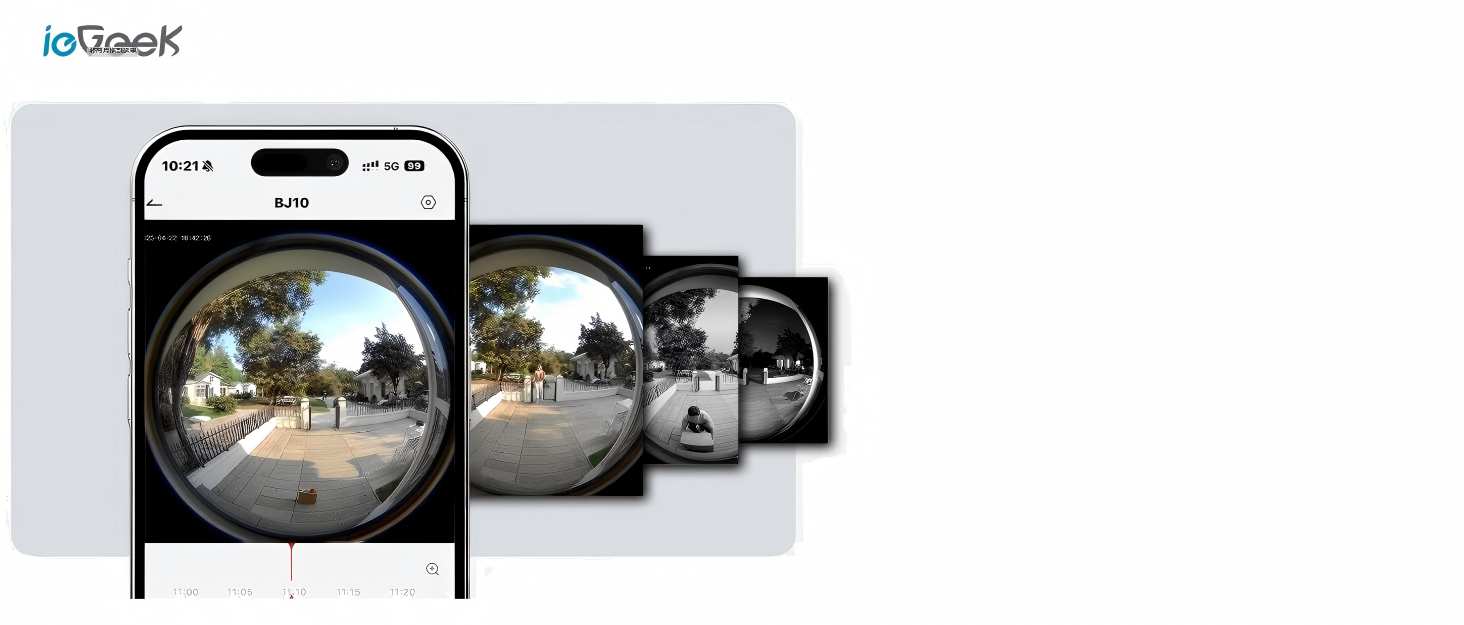 Відеодзвінок ieGeek з камерою 180° Fisheye, 2K 3MP, Wi-Fi, AI-розпізнавання руху, IP65, нічне бачення, Alexa, 2.4GHz