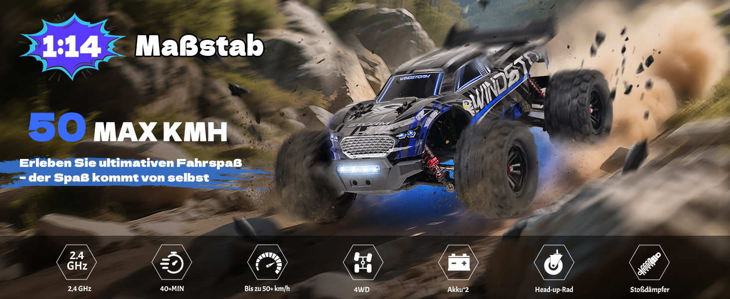 Радіокерований позашляховик 1:18 High-Speed 40 км/год RC Авто 2.4GHz 4WD для дітей та дорослих, з двома акумуляторами, фіолетовий