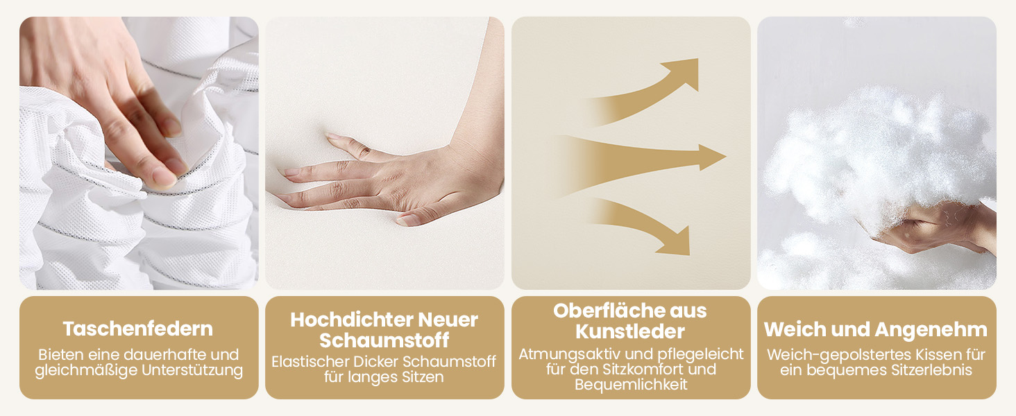 Крісло-релакс Yaheetech з регульованою підніжкою, крісло для телевізора, диван-крісло, крісло для відпочинку (Бежеве, штучна шкіра)