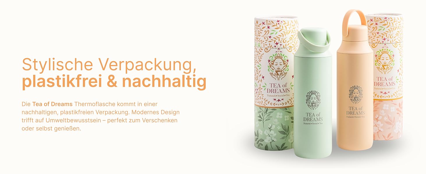 Турботермопляшка для чаю та напоїв 600 мл з нержавіючої сталі, без BPA, з ситом, персиковий колір
