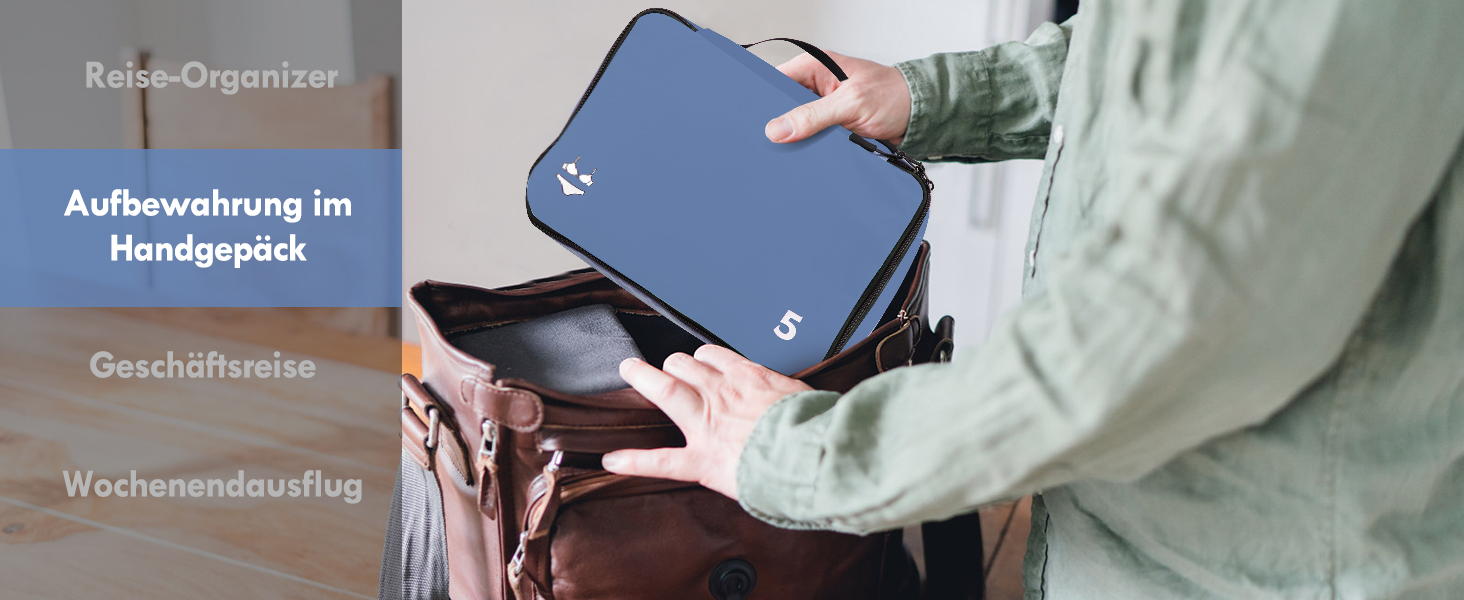 Набір органайзерів для валізи та рюкзака Packing Cubes, 8 предметів, синій — дорожній набір для пакування речей