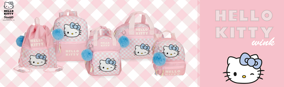 Дитяча валіза Hello Kitty Wink, синій, 50x39x20 см, жорсткий пластик, комбінована застібка, 34 л, 1,8 кг, 4 колеса