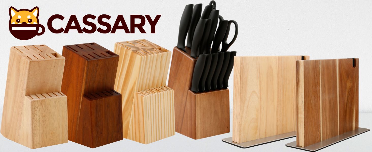 Набір ножів кухонних 15 шт. з дерев'яним блоком (з ножицями та точилкою). Набір ножів з блоком з масиву акації