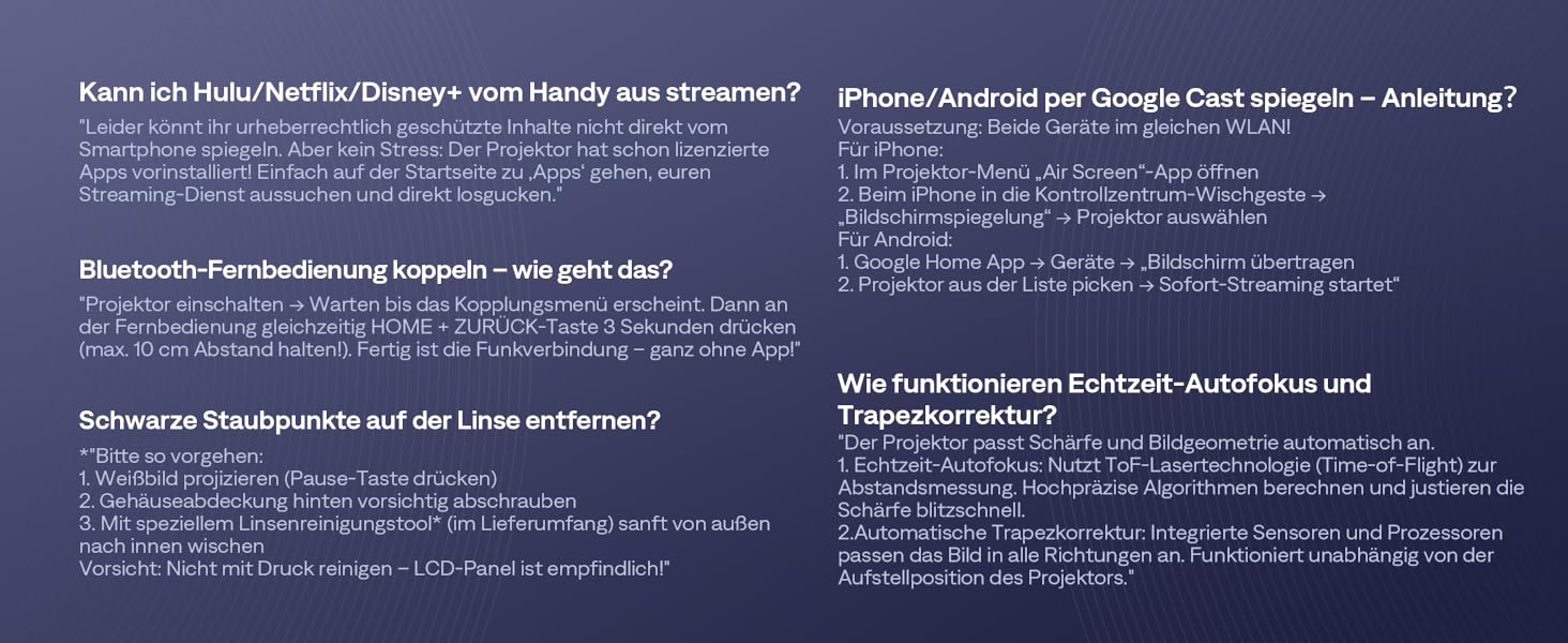 Проектор Aurzen Boom Mini 4-в-1 з Google TV, 4K, 20W Dolby Audio, Wi-Fi, Bluetooth, для дому та на вулицю, автоматичне фокусування, корекція трапецеїдальних спотворень, 500 ANSI люмен (Чорний)