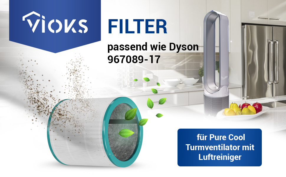 HEPA-фільтр VIOKS для Dyson Pure Cool (967089-17, 968126-03) - фільтр для очищувача повітря TP02/TP03/AM11/BP01