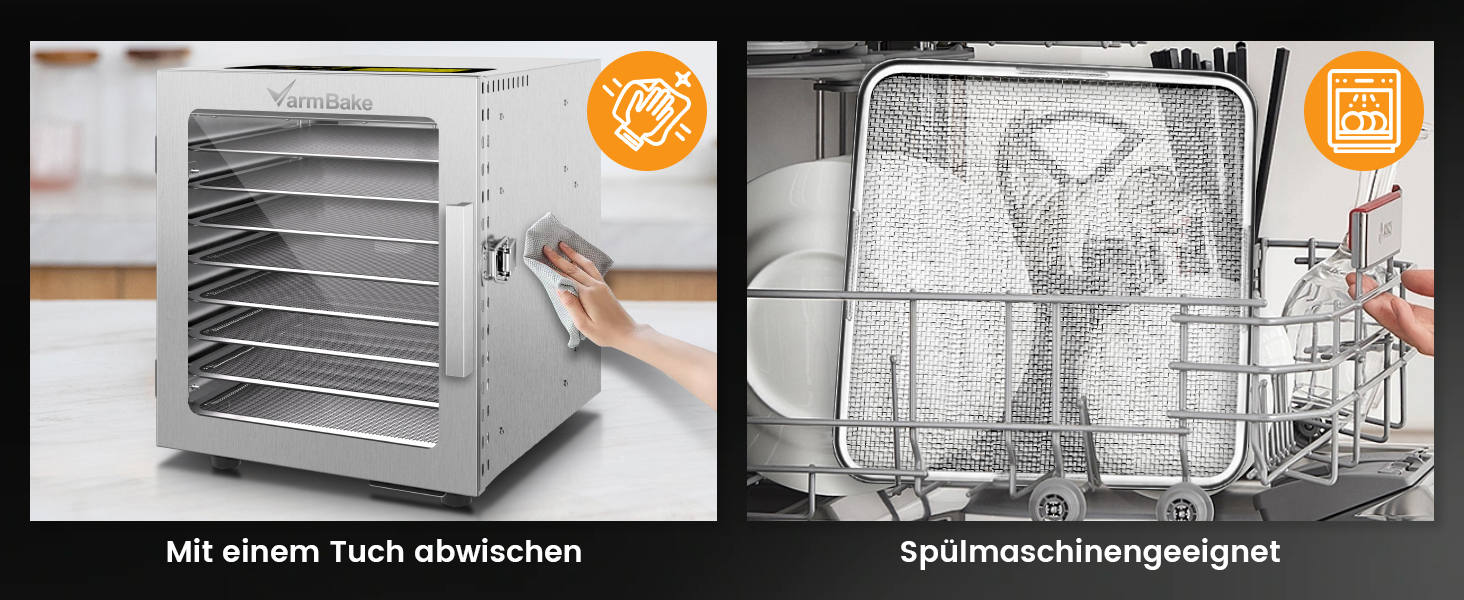 Сушарка для овочів та фруктів електрична 800W, 36 лотків (29x29 см), 2 яруси, нержавіюча сталь, 30-90°C