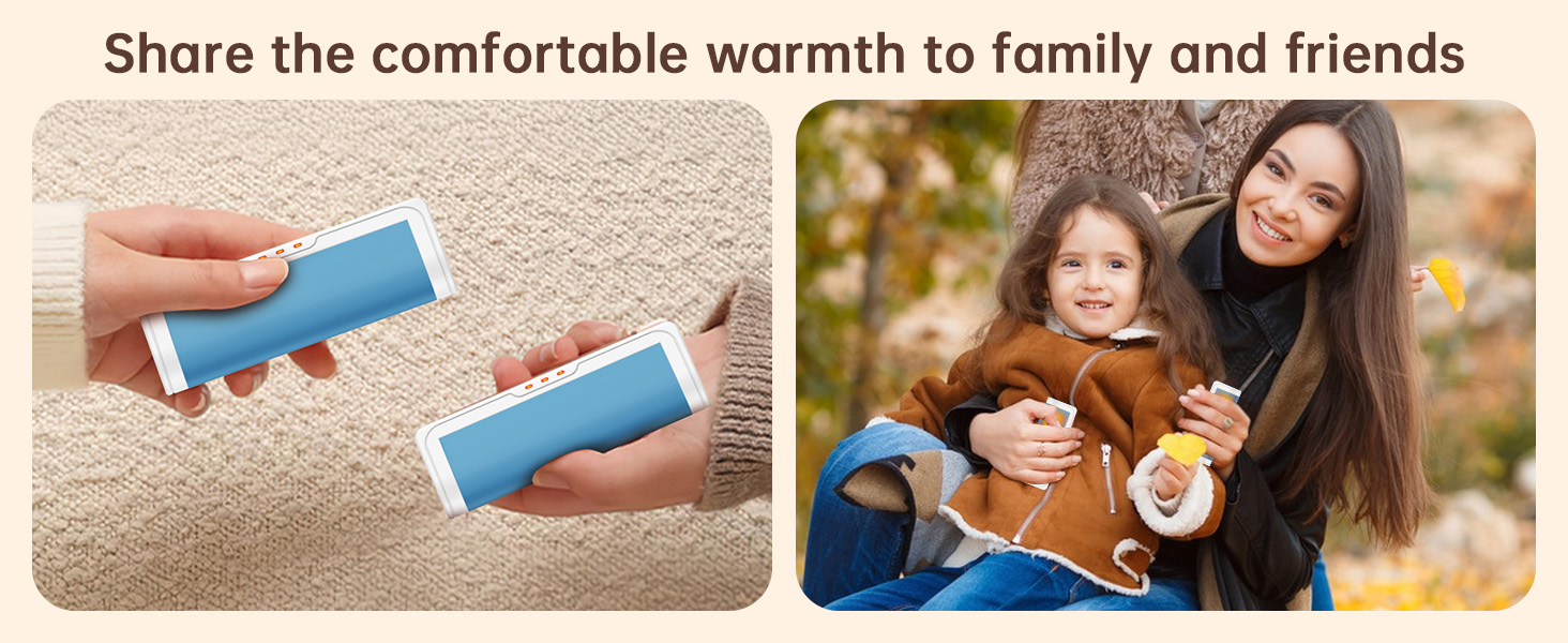 Jonwall Електричні кишенькові грілки для рук (2 шт.), USB-зарядка, 3 режими нагріву, для кемпінгу, гольфу, теплий подарунок (блакитні)