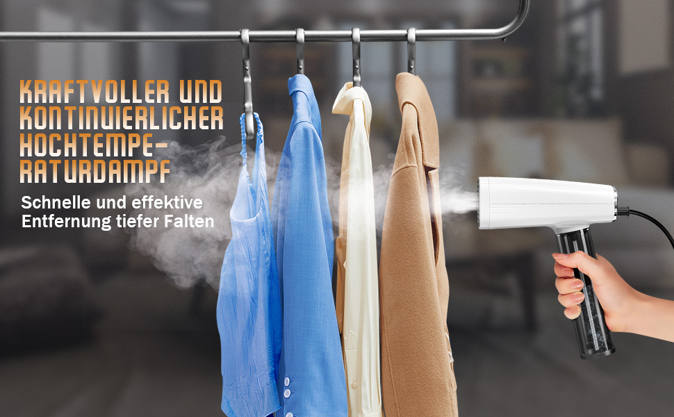 Парфукат Raelunyi 1300W: портативний відпарювач для одягу, для дому, подорожей та офісу (білий)