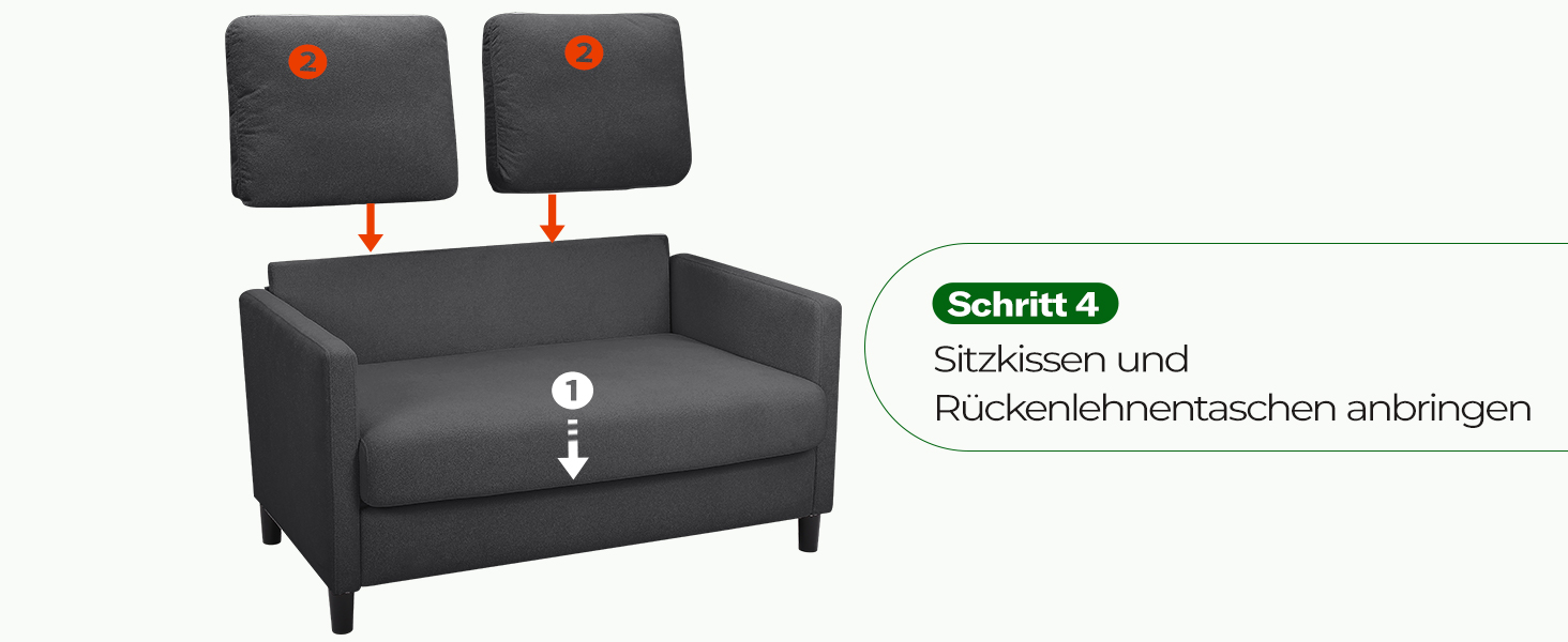 Двомісний диванчик для підліткової кімнати, компактний диван з масиву дерева, сірий колір, 130 см