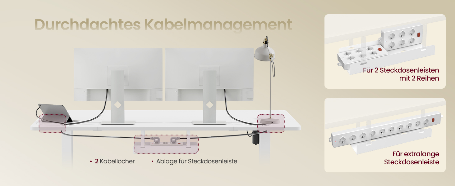 Регульований по висоті письмовий стіл VASAGLE з USB-C портом, 140 x 80 см, колір хмарно-білий