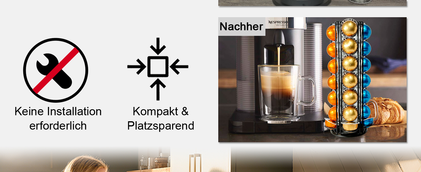 Підставка для капсул Nespresso Vertuo - тримач для 35 капсул (чорний)