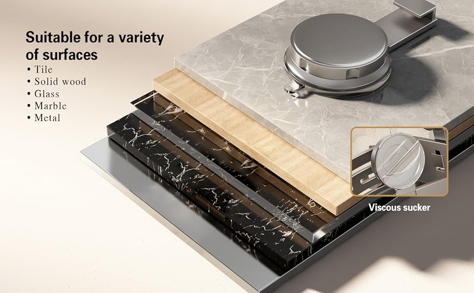 Полка для душу Voldra без свердління, кутова полиця для ванної кімнати з присосками, металева полиця для душу з тримачем для рушників (2 шт., сірий)