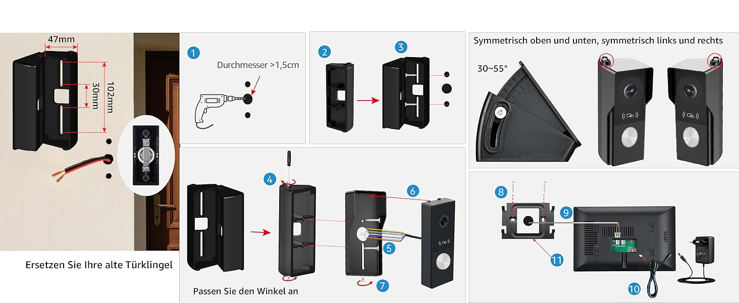 Відеодомофон WiFi з камерою та монітором 7
