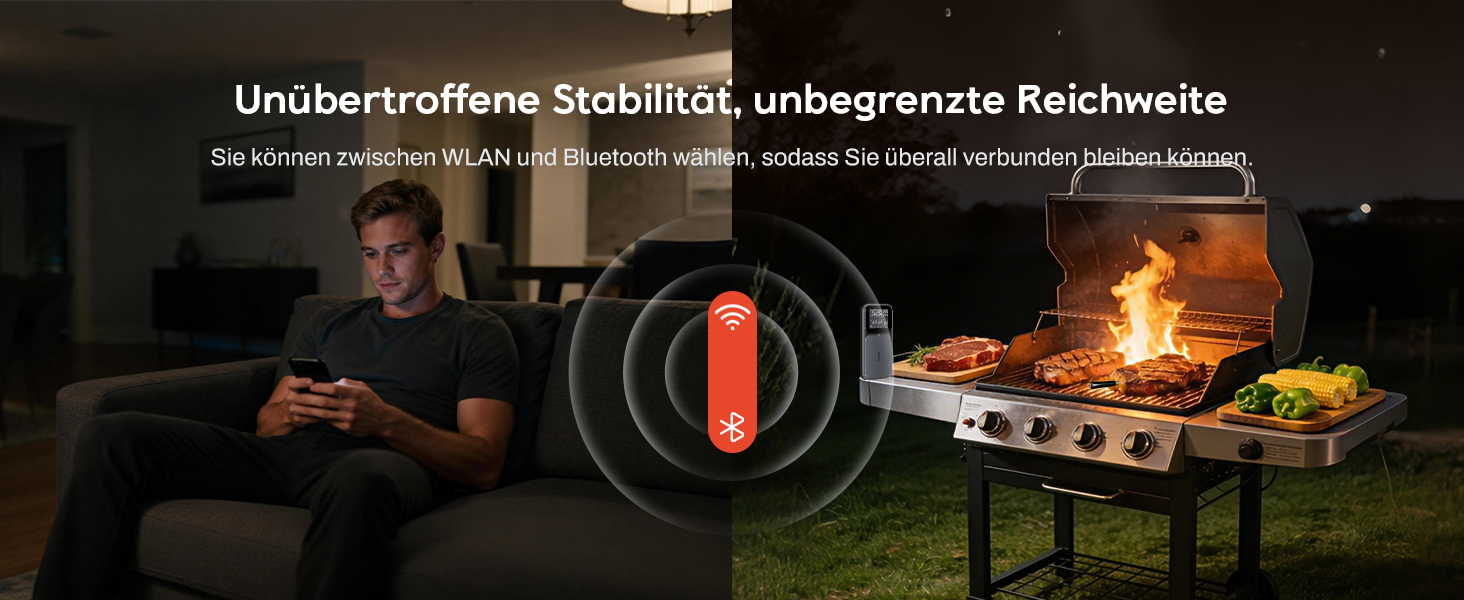 Бездротовий термометр для м'яса Inkbird INT-33-BW з WiFi 5G та Bluetooth 5.4, 3 сенсорні щупи, водонепроникний IP67 для гриля, духовки та BBQ
