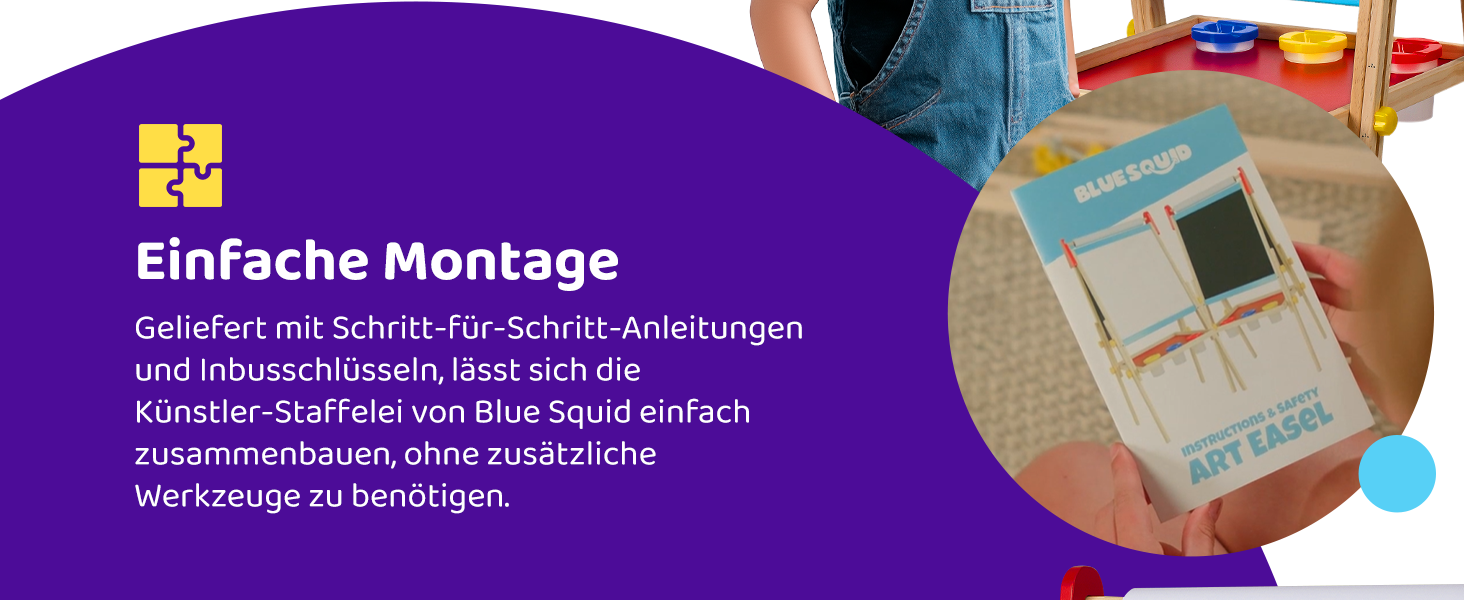 Дитяча мольберт Blue Squid Kinder Staffelei: регульована висота, двосторонній, з крейдяною та магнітною дошкою, рулоном паперу, 100+ аксесуарів, для дітей 3-12 років, преміум-якість 2025