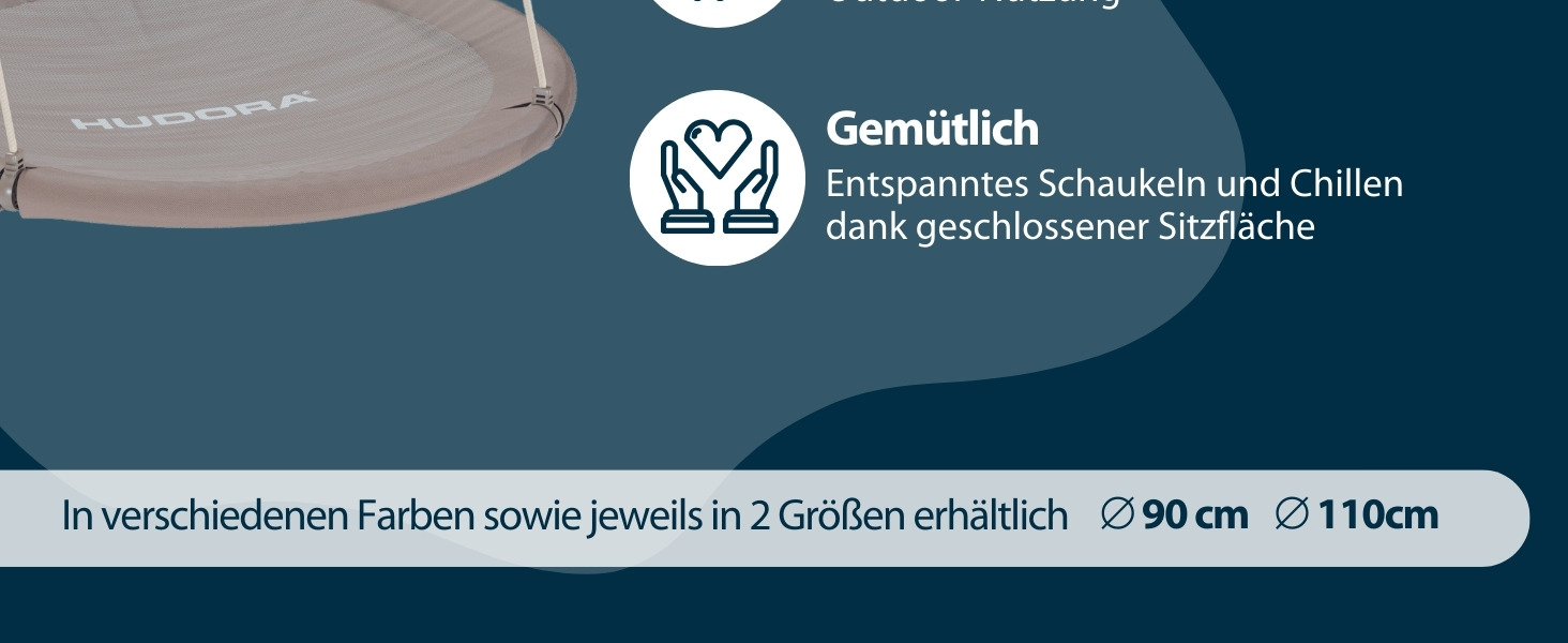 Шоукель HUDORA Nestschaukel Lounge - регульована висота, діаметр 90/110 см, до 150 кг, сітчаста сітка, сімейна сімейна сітка для дому та вулиці, пісок 90 см, одноособова