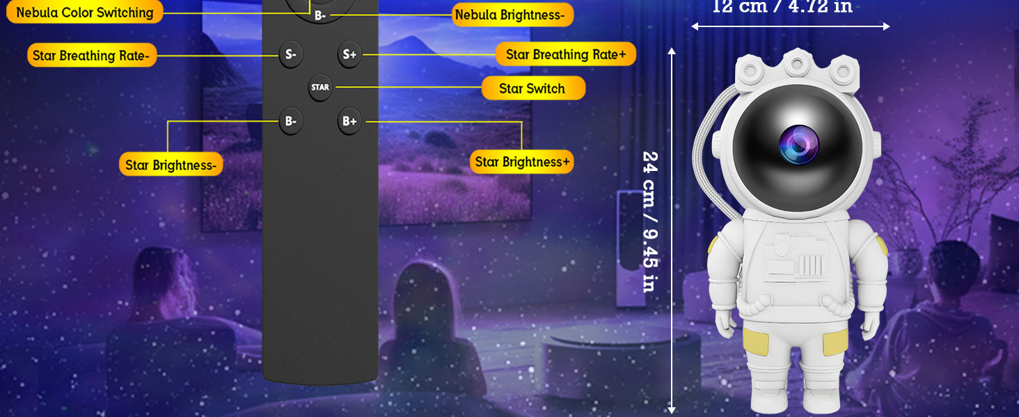 Світлодіодний проектор зоряного неба астронавта, нічник Galaxy Star з таймером і дистанційним керуванням, подарунковий білий