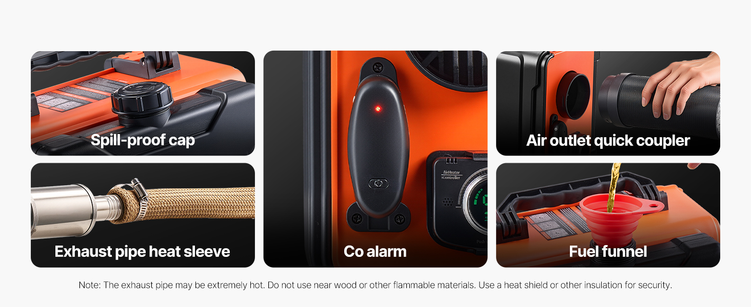 Дизельний опалювач VEVOR 8 кВт 12/24 В з пультом керування та LCD-дисплеєм, 4.5 л, для вантажівок та автодому