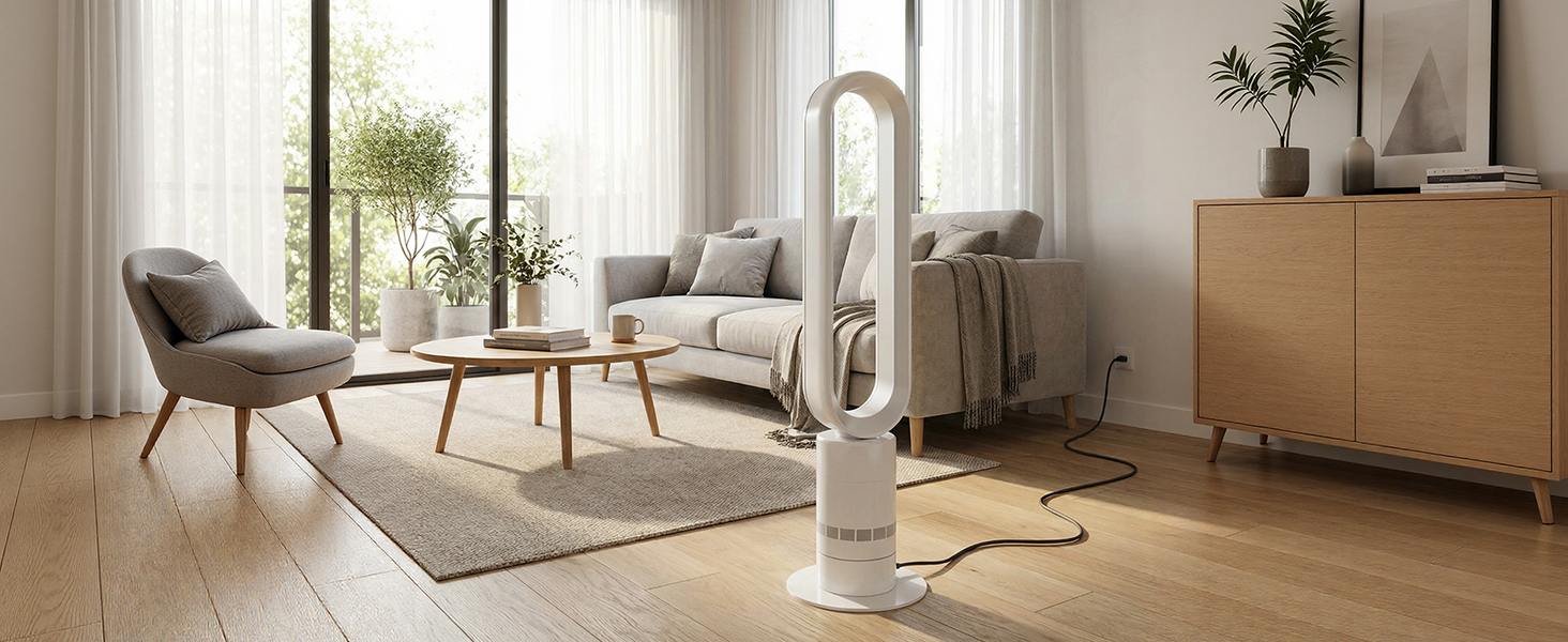 Безлопатевий вентилятор LIFERUN Tower Fan з пультом, 10 швидкостей, 71° поворот, таймер 9 год, тихий вентилятор для офісу/спальні, захист від дітей, LED-дисплей