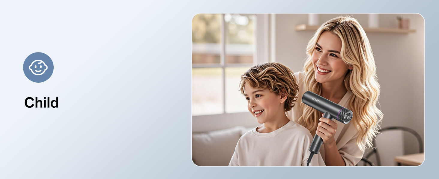 Професійний іонний фен для волосся CONFU 1700W, складаний фен з магнітним дифузором та стилізуючою насадкою, темно-сірий