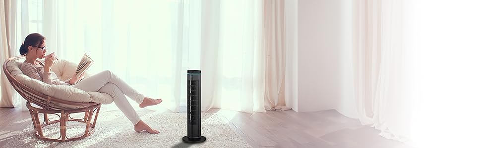 Вентилятор підлоговий Cecotec EnergySilence 790 Skyline 50W 76см з таймером, чорний