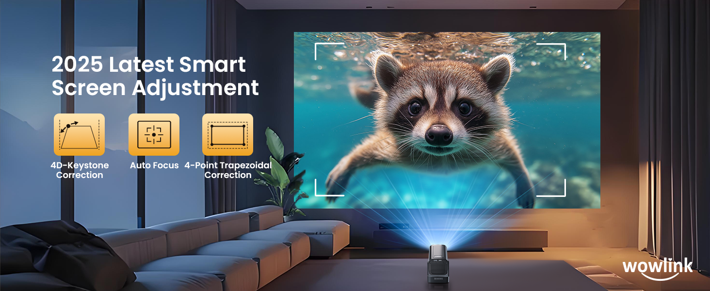 Портативний проєктор Beamer 4K з автофокусом та WiFi 6, Bluetooth 5.4 (2025 модель) – підтримка HDMI, USB, TV Stick, Laptop, чорний