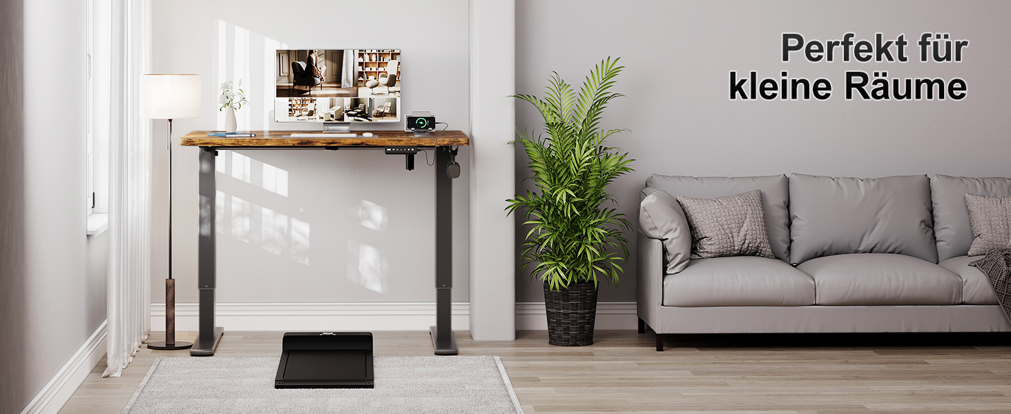 Дитячий стіл Airfish з регулюванням висоти 80x60 см, електричний, з функцією пам'яті. Стол для дому/офісу, стоячи/сидячи. Колір: Коричневий.