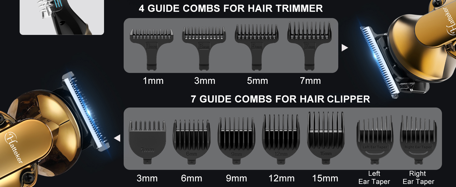 Чоловічий водонепроникний тример для бороди та волосся Hatteker 6-в-1 з T-тримером і тримером для волосся в носі