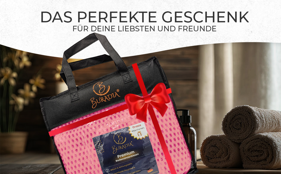 Подушка для ванни з сіткою для прання - Максимальний комфорт та розслаблення з технологією Air Mesh - Подушка для ванни з 7 міцними присосками - Підтримка шиї/голови (Рожева)