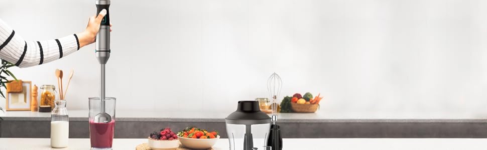 Блендер Cecotec Stabmixer Power TitanBlack 1500 XL Cream&Crush - 1500 Вт, технологія CrossBlades, титанове покриття, 4 аксесуари