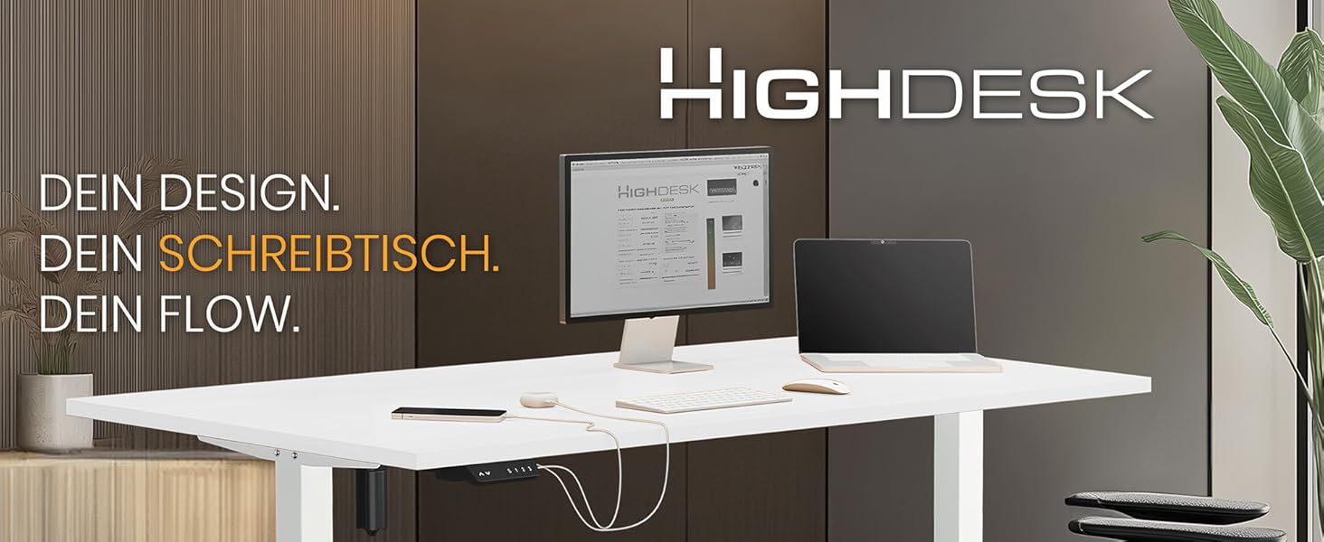 Електричний стіл KRIEG HighDesk SMART 160x80 см білий - регульований по висоті стіл для роботи сидячи та стоячи