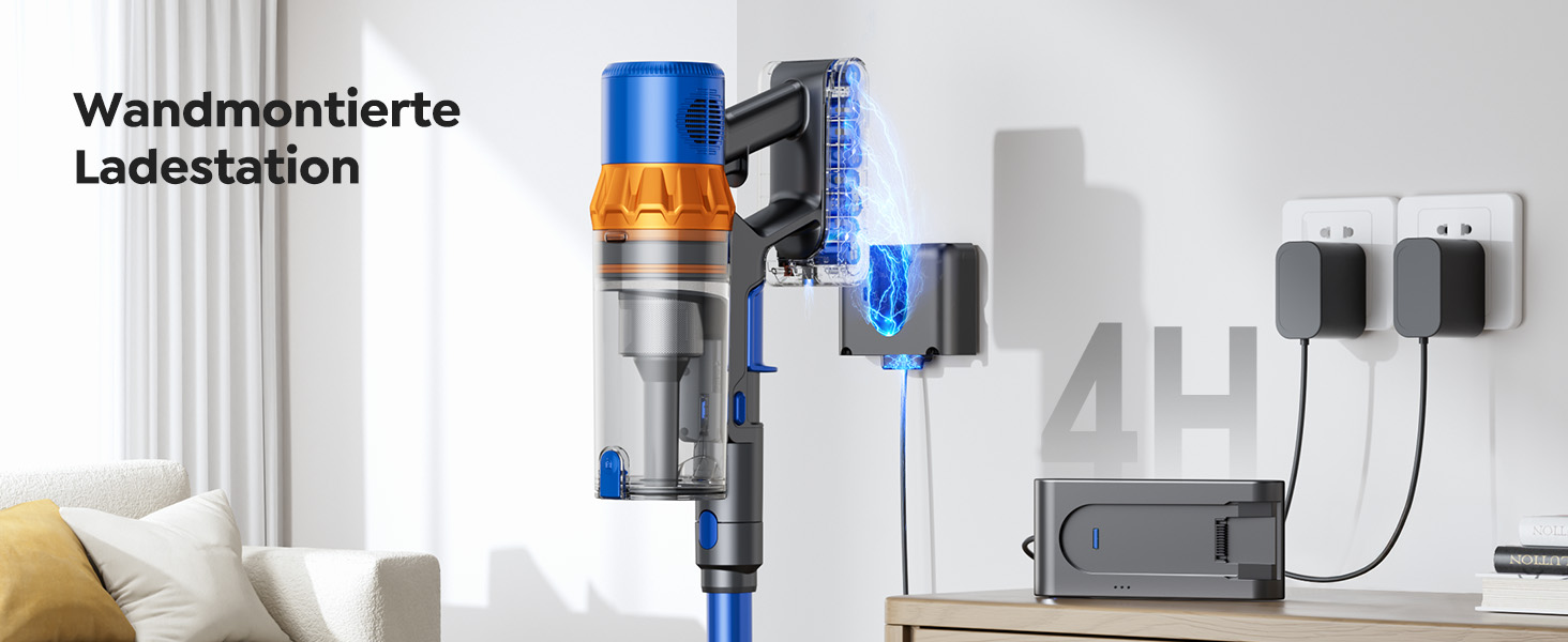 Акумуляторний пилосос SunSare бездротовий 600W 50000Pa 65хв з насадкою 1м, аромафункцією, гнучким шлангом, тримачем для зарядки, автоматичним режимом для підлоги, килимів, шерсті тварин