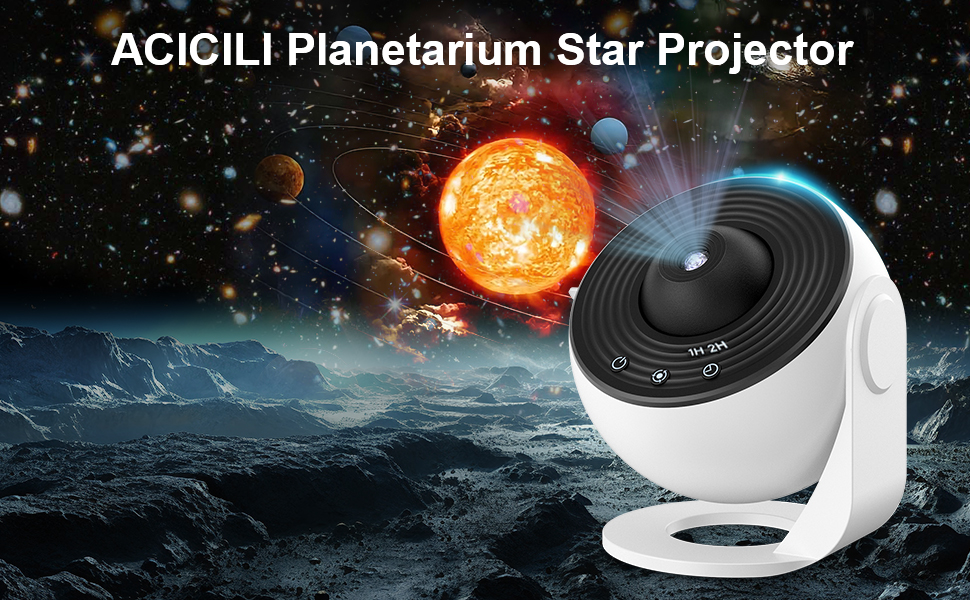 Проєктор зоряного неба Sternenhimmel 13 в 1: Галактика, Астронавт, Планетарій для декору кімнати, подарунок дітям та дорослим - Чорний (Білий-про)