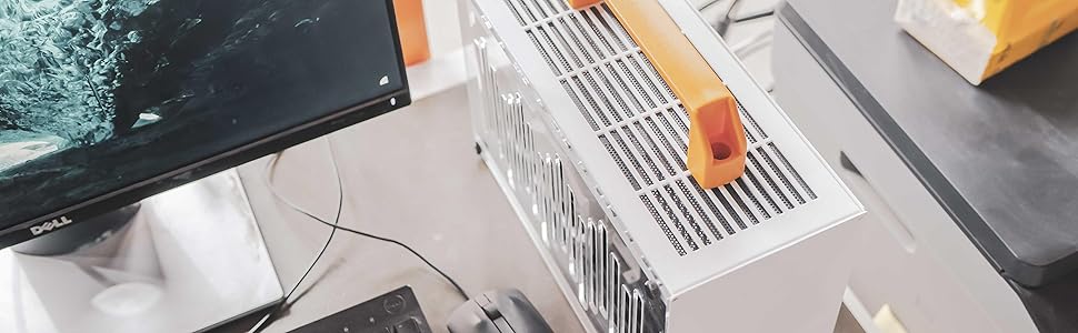 SGPC ITX міні-корпус K49 (сталь), вдосконалена версія K55, сумісний з GPU, 2 ручки, вентиляційна панель, 2 сталеві та 1 акрилова боковини, компактний 6L корпус для ПК
