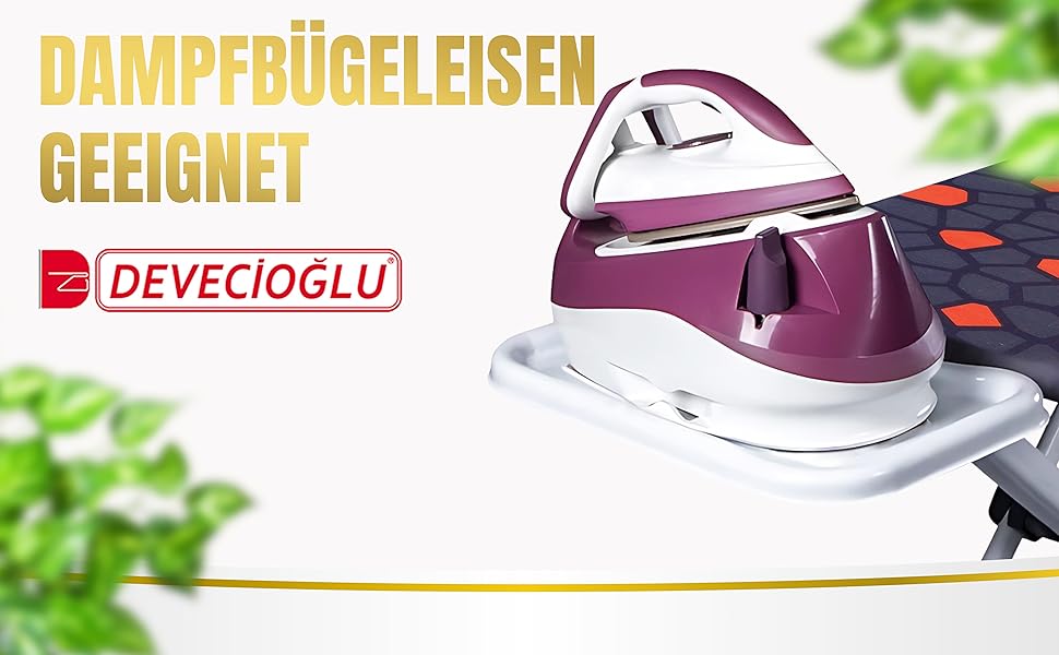 Прасувальна дошка DEVEÇİOĞLU 50-80см з чохлом 36x114см для парогенераторів, складна | Прасувальна дошка Mm480