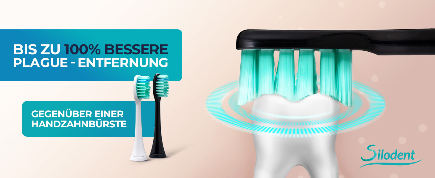 Електрична зубна щітка Silodent Midnight Blue з антисептичною щетиною. 5 програм, Power-батарея, чохол для подорожей. Тестовий лідер, 100 днів без ризику.