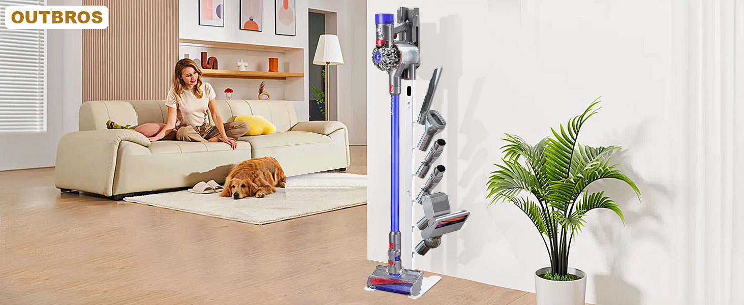 Підставка для пилососа OUTBROS для Dyson V15-V6, міцний металевий кронштейн, тримач для аксесуарів, білий