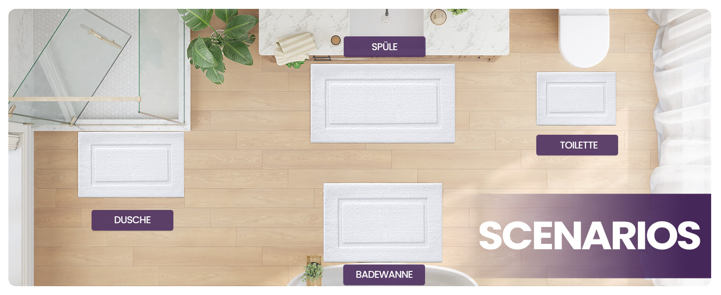 Килимок для ванної кімнати DEXI 60 x 110 см, антиковзаючий, з мікрофібри, білий