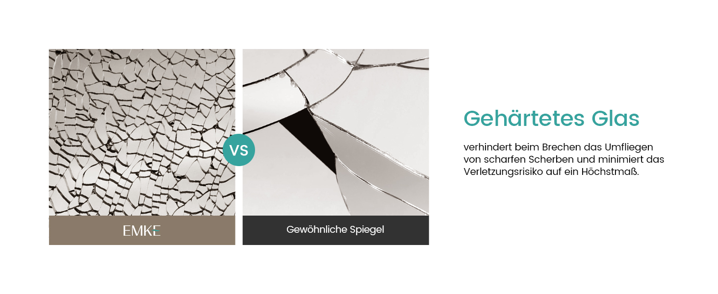 Дзеркало для ванної кімнати EMKE з підсвічуванням 120x60 см, тепле біле світло 3000K, вимикач, матовий бортик 2.70 x 50 см